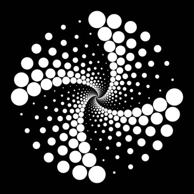 Beyaz girdap yarım ton noktalar şekli