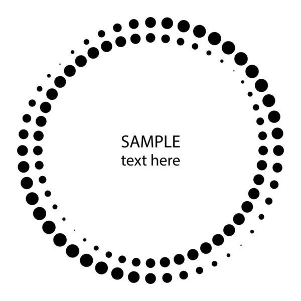 Czarne Kropki Półtonowe Kształcie Okręgu — Wektor stockowy