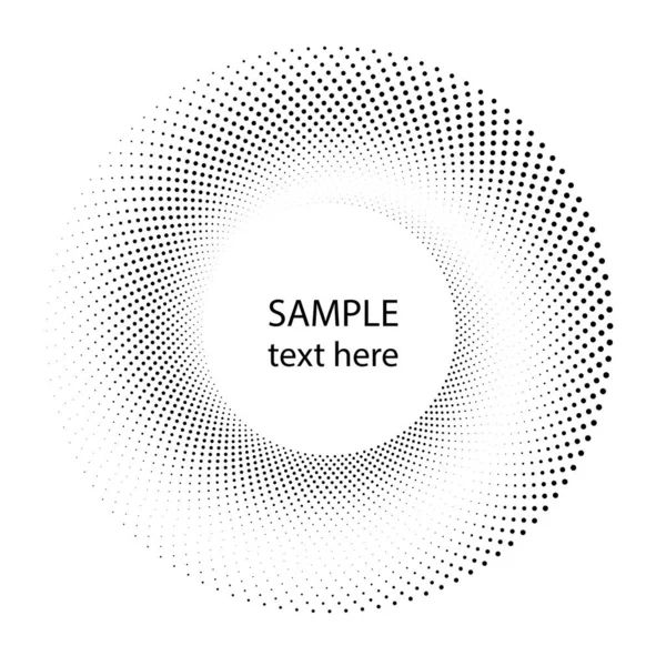 Pequeños Puntos Negros Medio Tono Forma Redonda — Vector de stock