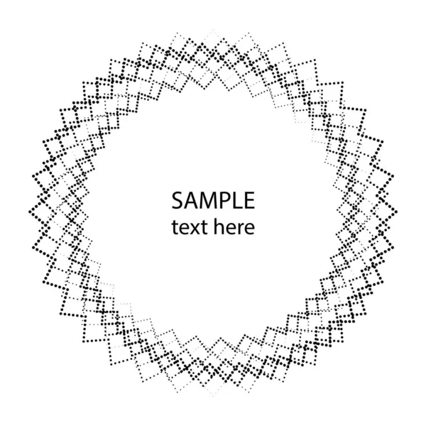 Vecteur Noir Ondulé Forme Pointillée Forme Cercle — Image vectorielle