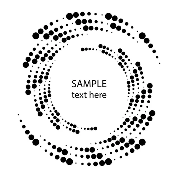 Radial Czarny Półton Kropkowany Kształt — Wektor stockowy