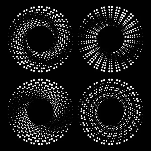 Set Van Zwarte Geometrische Ornamenten Zwarte Achtergrond — Stockvector