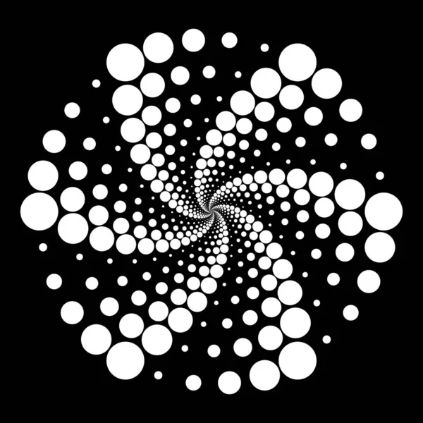 Forma Punto Medio Espiral Blanca — Vector de stock