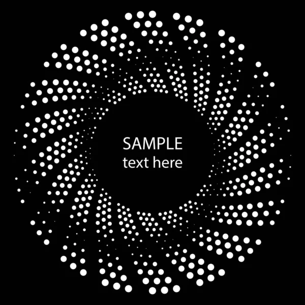 Bianco Vettore Mezzitoni Punteggiato Forma Vortice — Vettoriale Stock