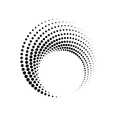 Sarmal şekildeki siyah yarım ton noktalar