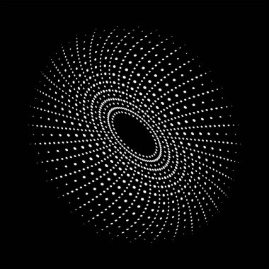 Yarım tonlu daire deseni, soyut tasarım unsuru. Vektör illüstrasyonu, klip- sanat, klipsleme sanatı, yarım ton - illüstrasyon - hisse senedi vektörü.