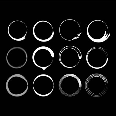 Siyah arkaplanda yuvarlak çerçeveler