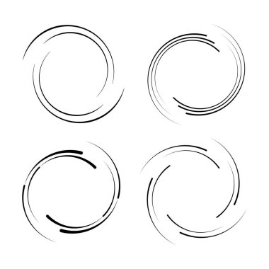 El çizimi daire. Çember şekli ayarlandı. karalama vektörü illüstrasyonu