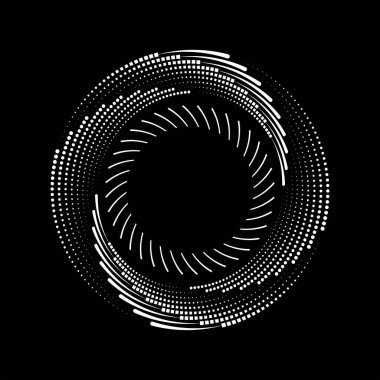 Çizgileri ve daireleri olan soyut geometrik öge