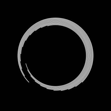 Soyut geometrik element, dairesel şekil, daire ve dairesel, merkezsel, dairesel, element, siyah tasarım. öge ve tasarım ögesi