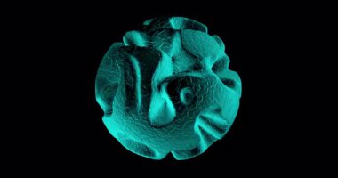 Soyut kaba siyah ve mavi deforme şekil