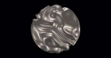 abstract shiny metallic sphere, close up