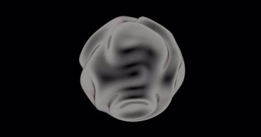 abstract metallic deformed sphere, close up