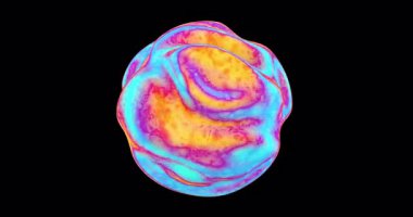 soyut çok renkli dalgalı küre