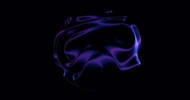 soyut koyu mor ve mavi dalgalı küre