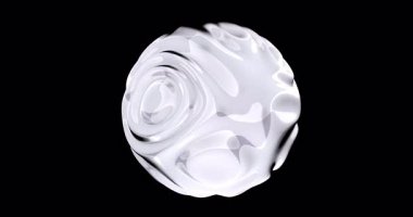 abstract Shiny silver wavy sphere