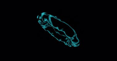 Mavi plazmayla çevrili soyut döndürme halkası