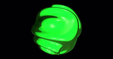 abstract Dark green wavy sphere