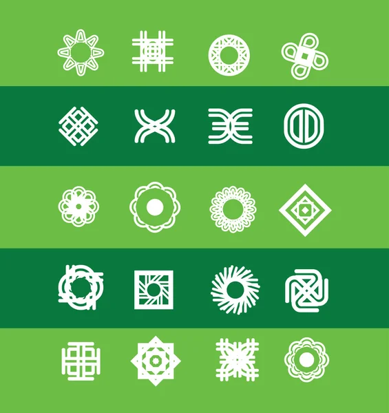 Geometrik çiçek soyut logo simge seti  