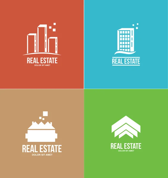 Logo immobilier ensemble de conception — Image vectorielle