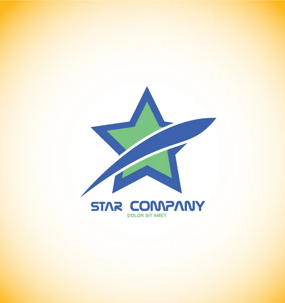 Estrella azul icono del logotipo de la empresa — Vector de stock