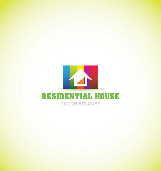 Immobilier maison couleurs logo icône — Image vectorielle