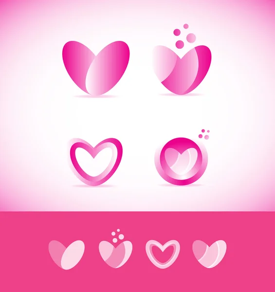 Valentine love heart logo — Stock Vector