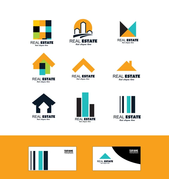 Real estate icon logo set — Stock Vector