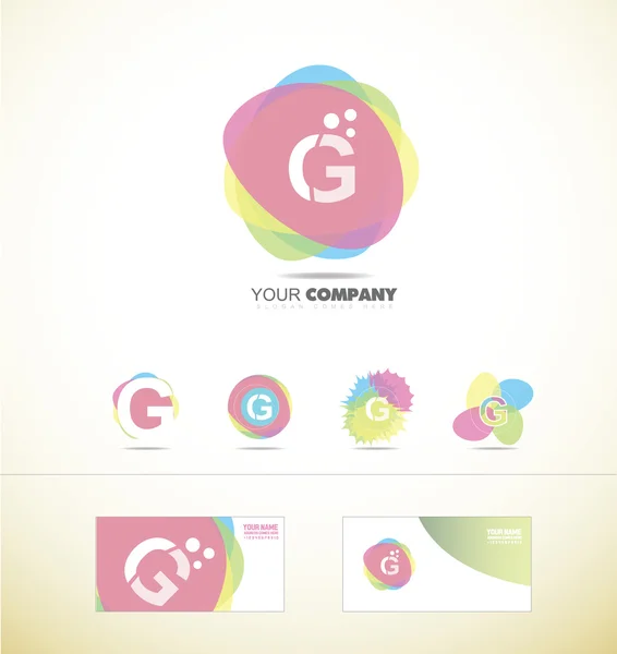 Lettre G logo couleurs pastel — Image vectorielle