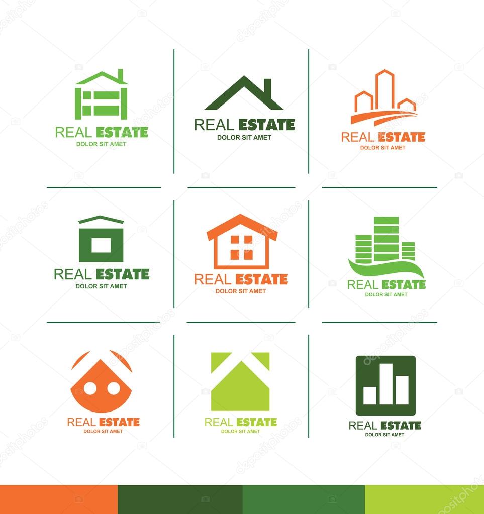 Real estate logo set icon company  