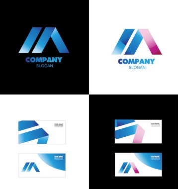 Letter A blue pink logo  