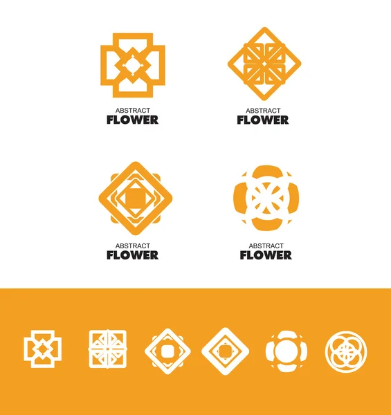 Abstrato flor logotipo conjunto — Vetor de Stock