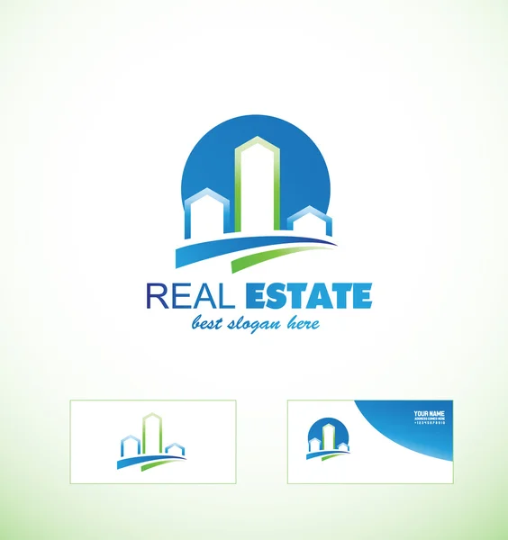 Imobiliário logotipo ícone da cidade scape —  Vetores de Stock