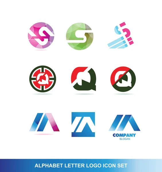 Alfabeto lettera logo icona set — Vettoriale Stock