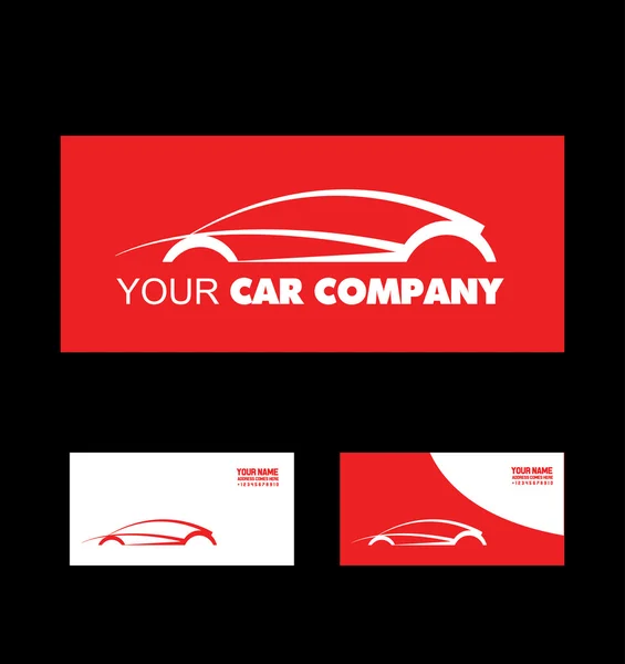 Red car logo design — Stock Vector