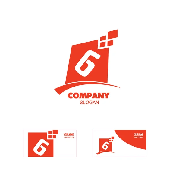 Letter G of nummer 6 6 logo pictogram — Stockvector