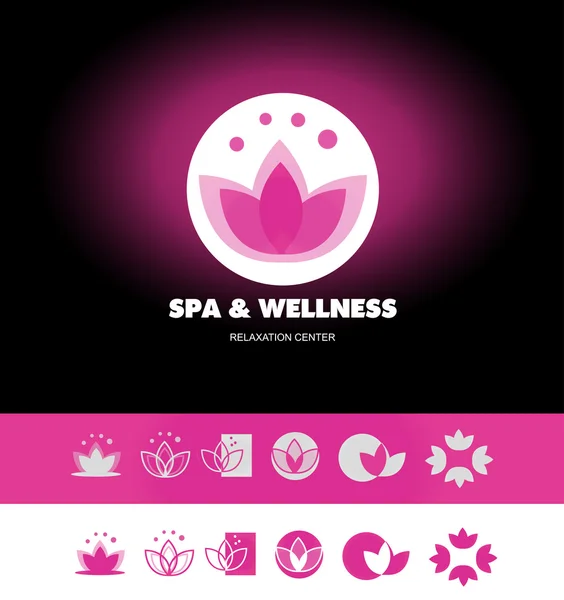 Spa wellness loto fiore icona logo — Vettoriale Stock