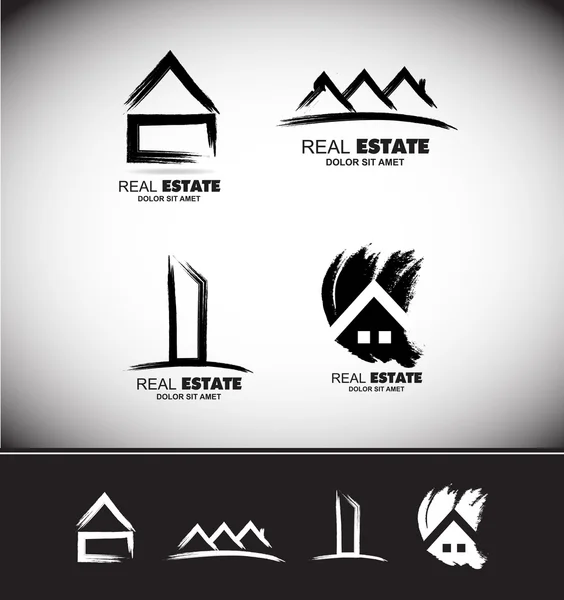 Grunge çizim Emlak logo koymak  