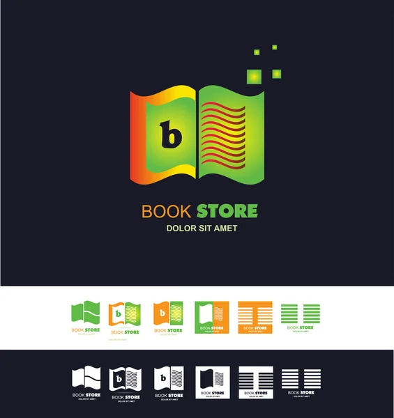 Logotipo de livro aberto livraria —  Vetores de Stock
