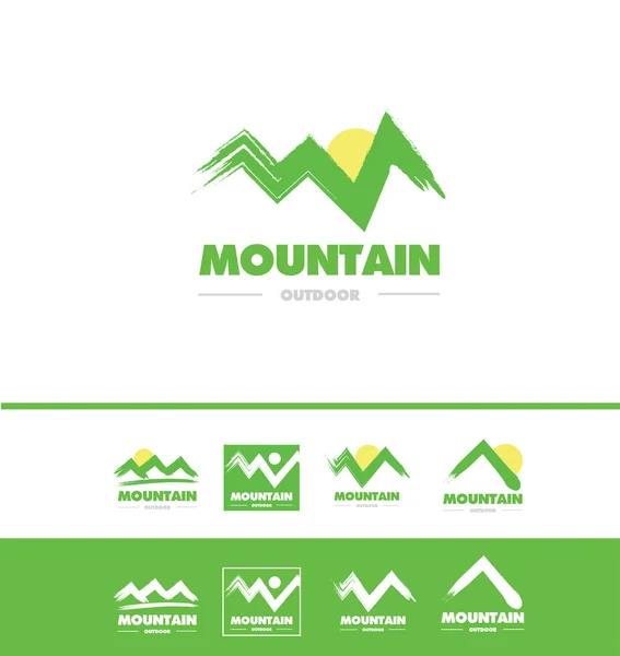 Icône logo Grunge montagne — Image vectorielle