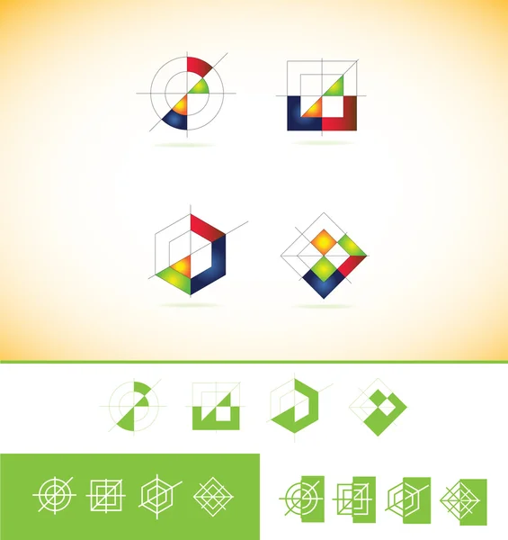 Geometrická abstraktní logo ikonu — Stockový vektor