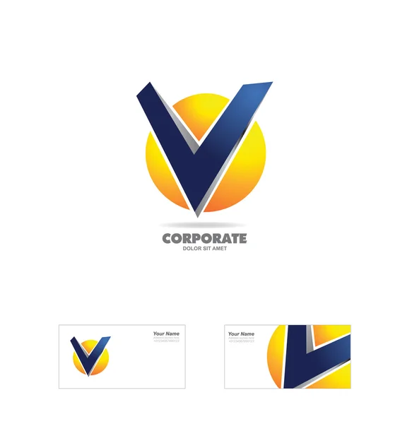 Alfabeto letra v esfera logotipo ícone — Vetor de Stock