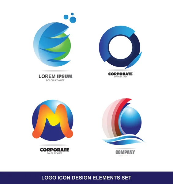 Logotipo icono diseño elementos conjunto — Vector de stock