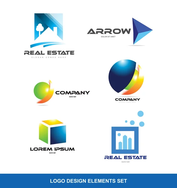 Logo design elementos ícone conjunto — Vetor de Stock