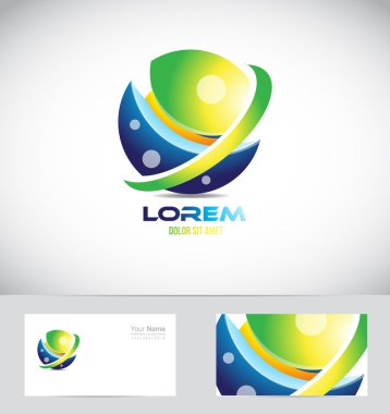 3D logo simge öğe Küre  