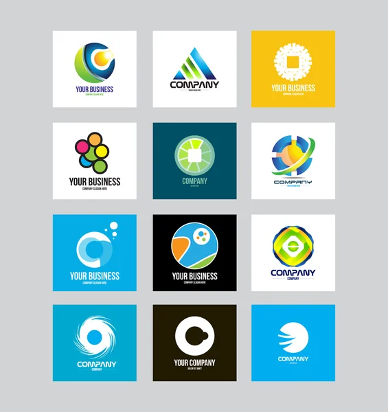 ビジネスの企業ロゴを設定 — ストックベクタ