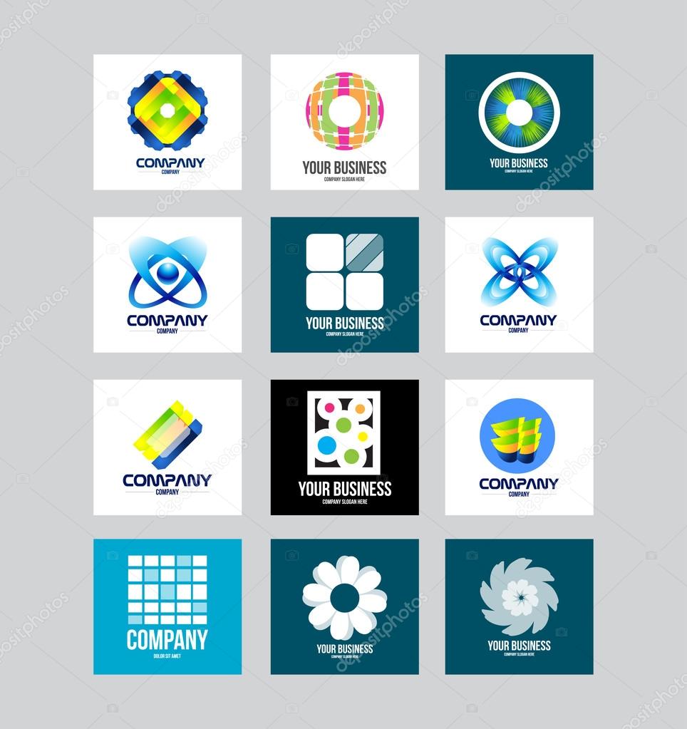 Vector company logo icon element template business corporate set