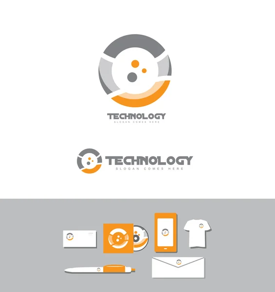 Tecnologia logotipo círculo de negócios — Vetor de Stock