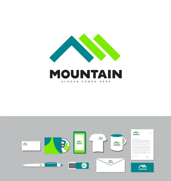Logo extérieur montagne — Image vectorielle