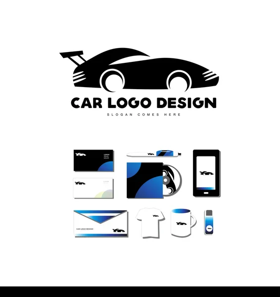Carro de corrida logotipo ícone design — Vetor de Stock